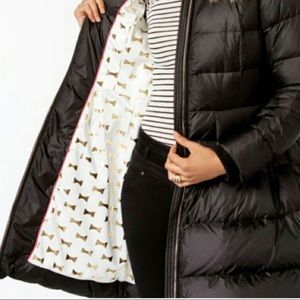 KATE SPADE black puffer coat with fur hood